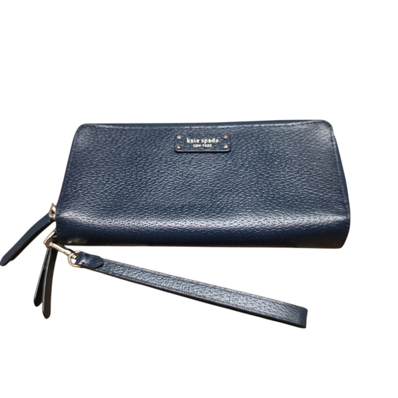 kate spade Handbags - Kate Spade Navy Blue Staci Large Carryall Wristlet Wallet